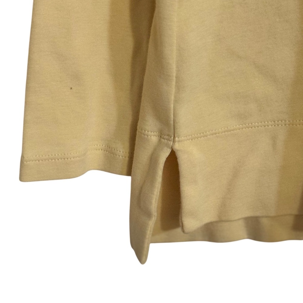 J Jill Perfect 100% Pima Cotton High-Low Long Sleeve Tee Butter Yellow Size M - Picture 3 of 6